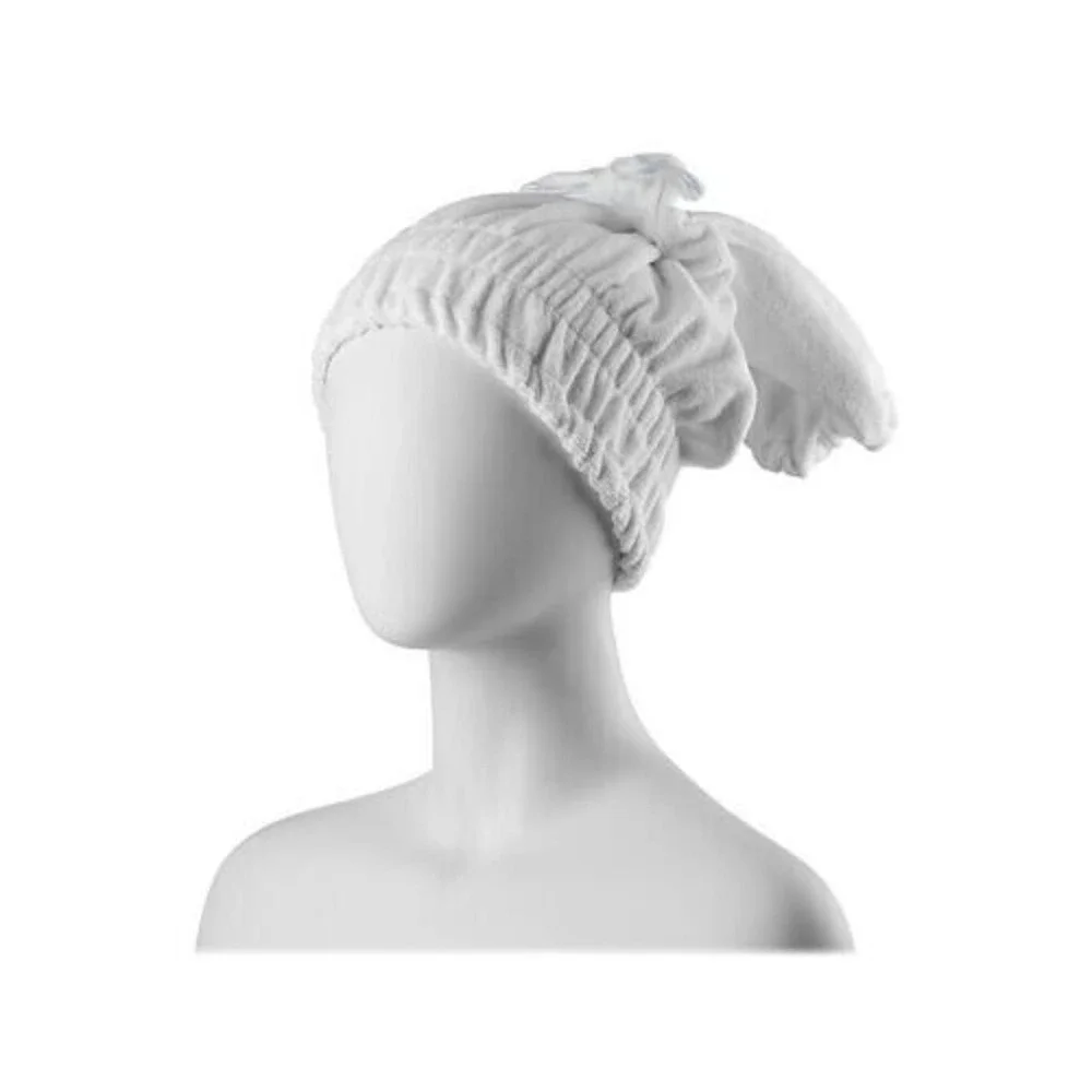 Conair Hair Towel and Scrunchie Set Basik Edition White Microfiber